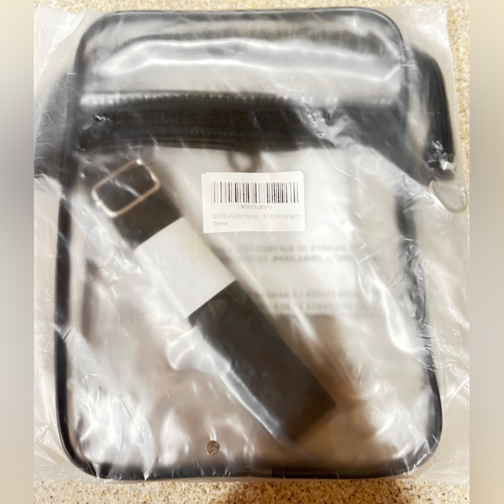 ”STADIUM APPROVED” CLEAR Crossbody Bag/Purse w/Black Trim & Pocket. 🚩NEW
